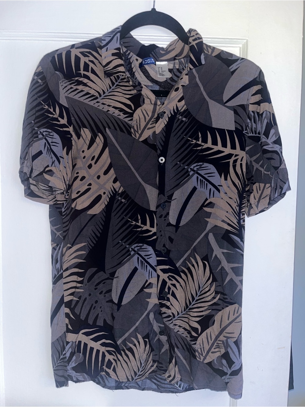BCBG Men's Black, Taupe & Gray Tropical Button-Down Shirt